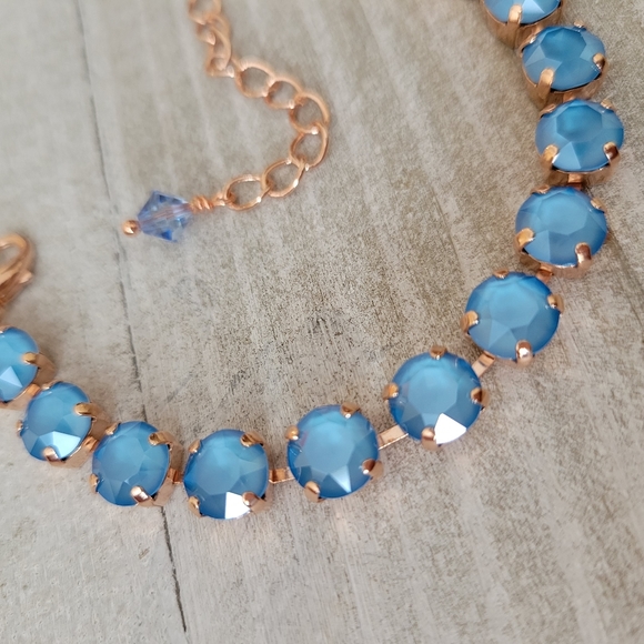 Austrian Crystal Tennis Bracelet in Rose Gold - Picture 6 of 10